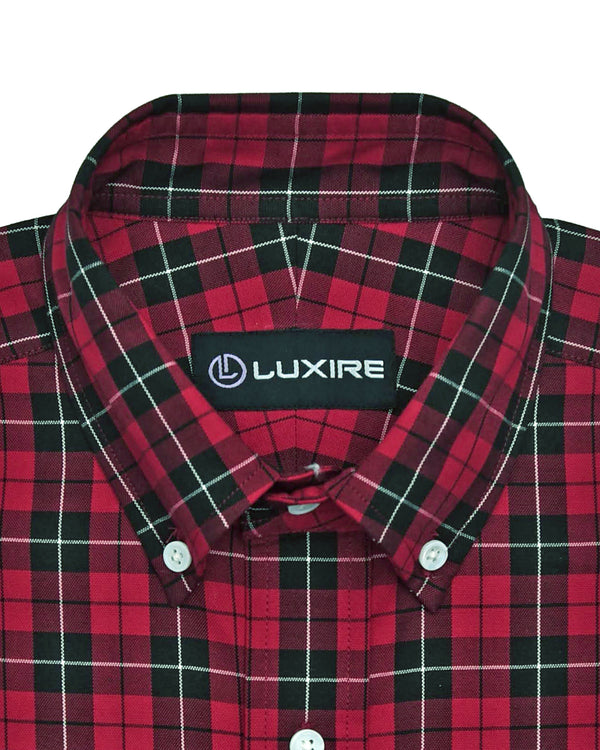Red Black Tattersall Checks Shirt