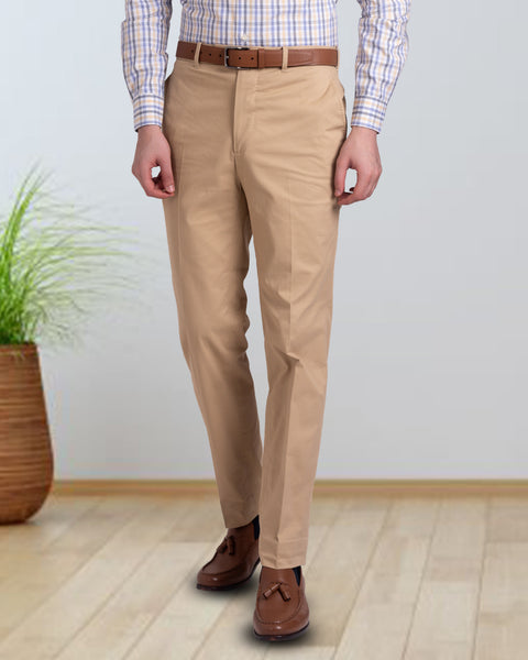 Khaki Chinos Brown Shoes Custom Genoa Chino Pants For Men In Beige  Luxire  Custom Clothing