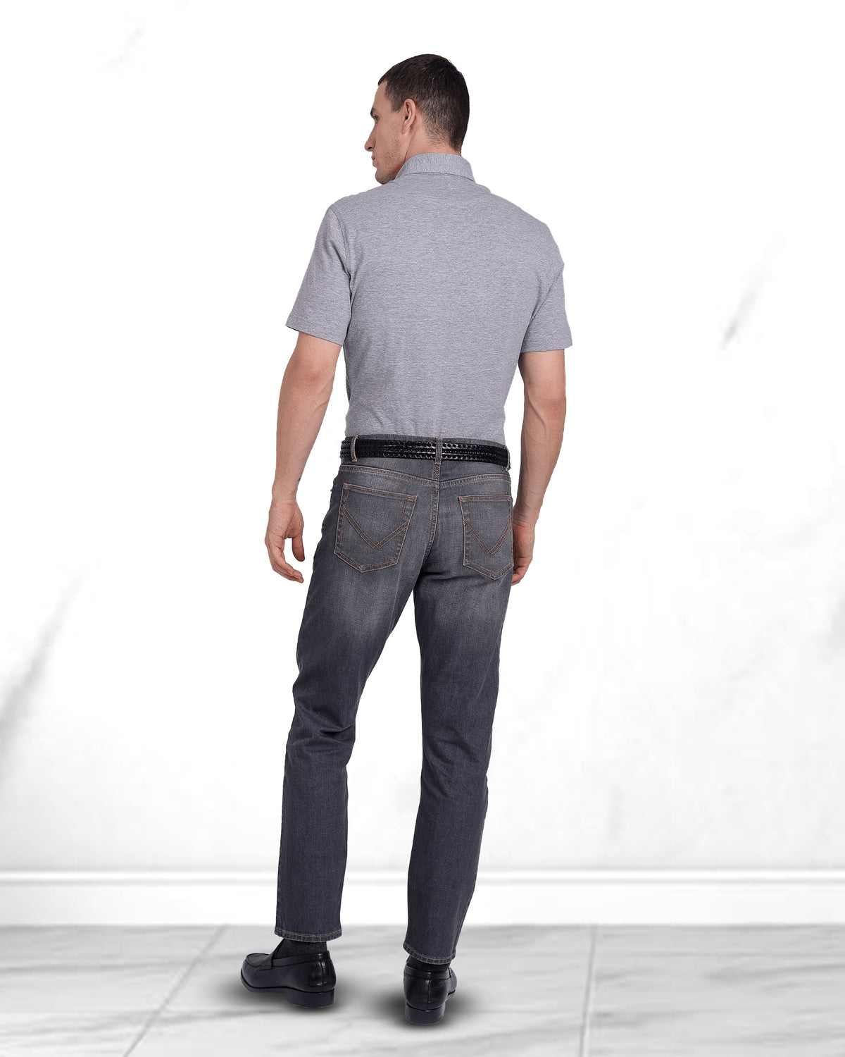Faded Washed Grey Jeans - 6