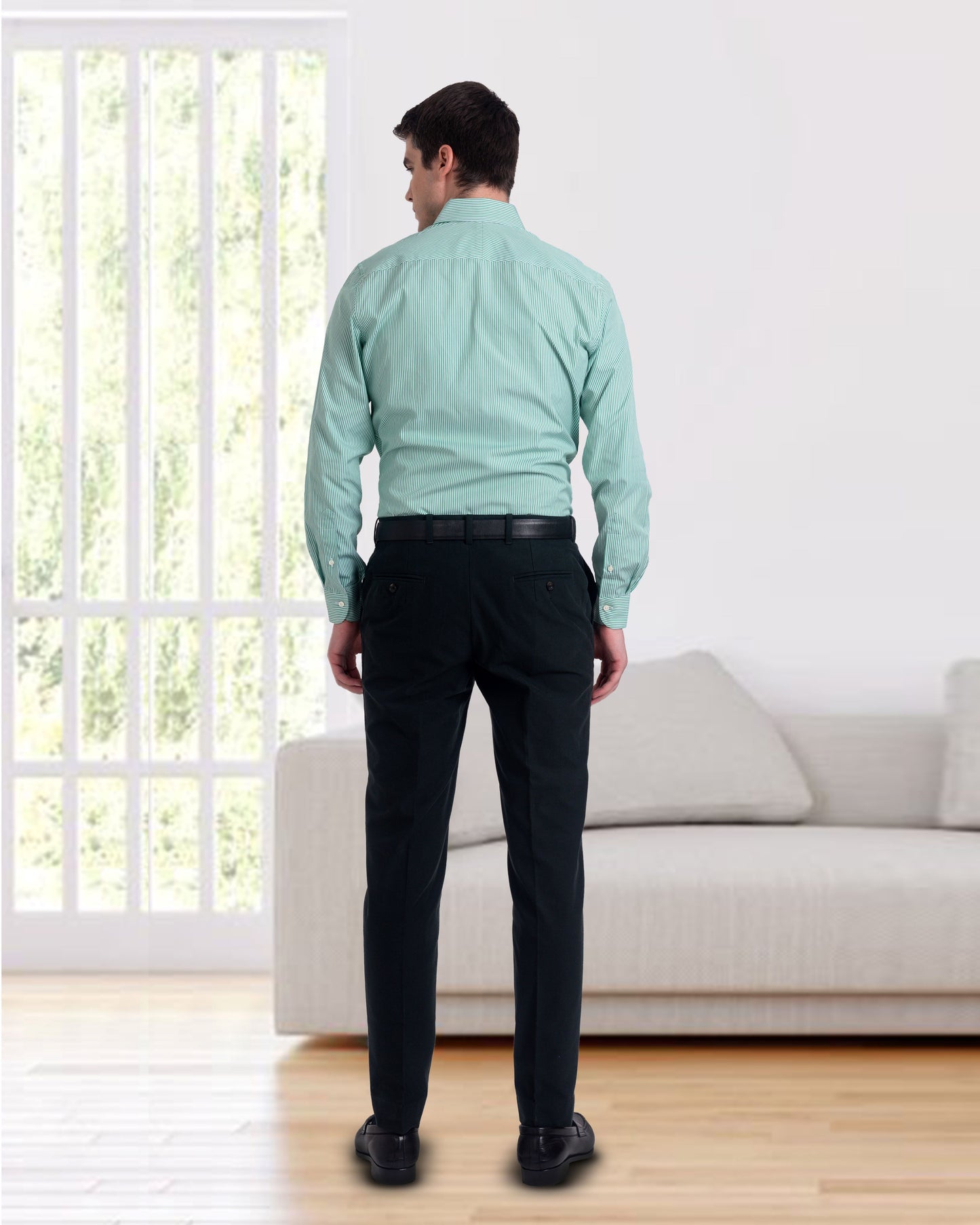 Bottle Green Twill Dress Pant