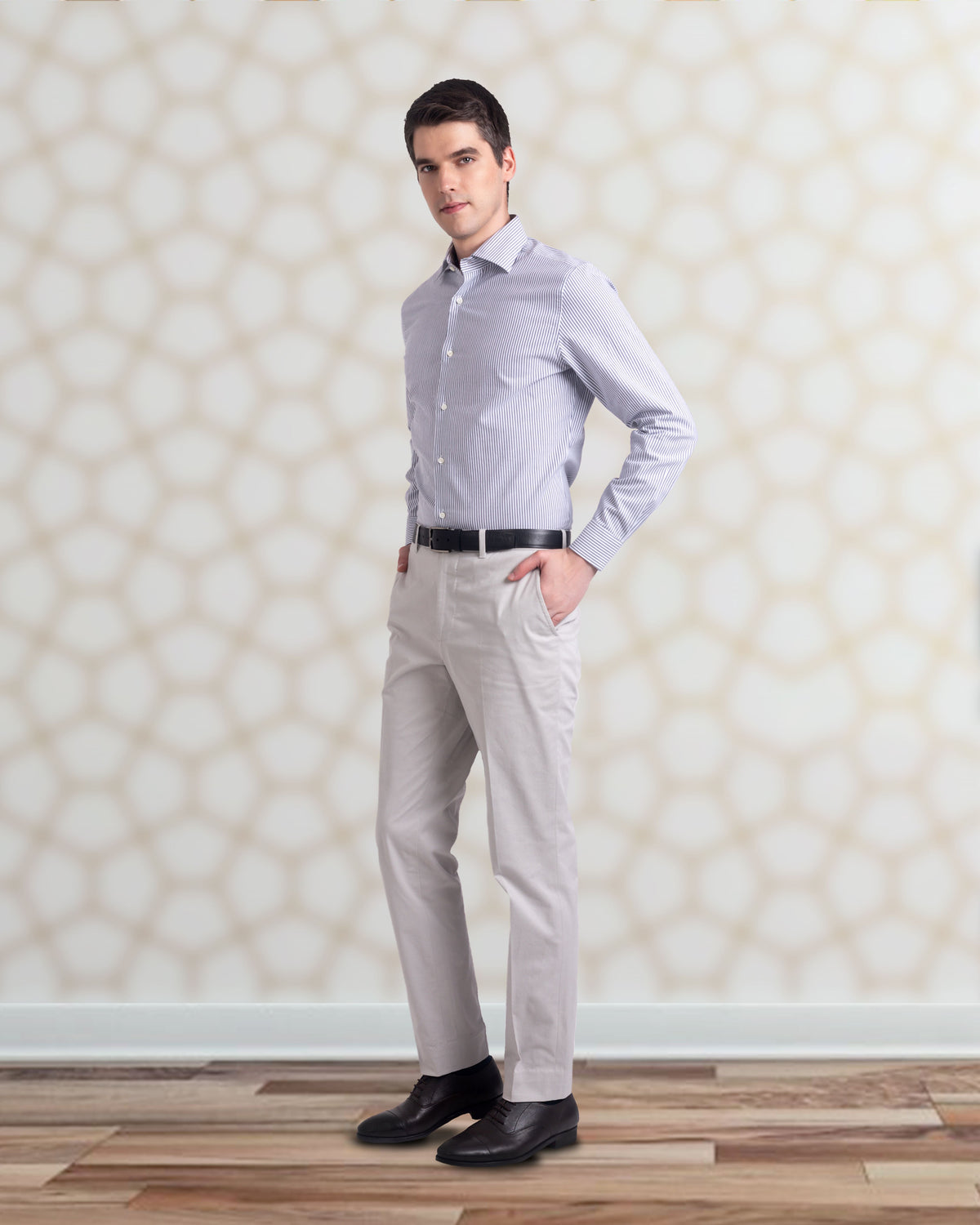 Oyster Grey Twill Dress Pant - 3