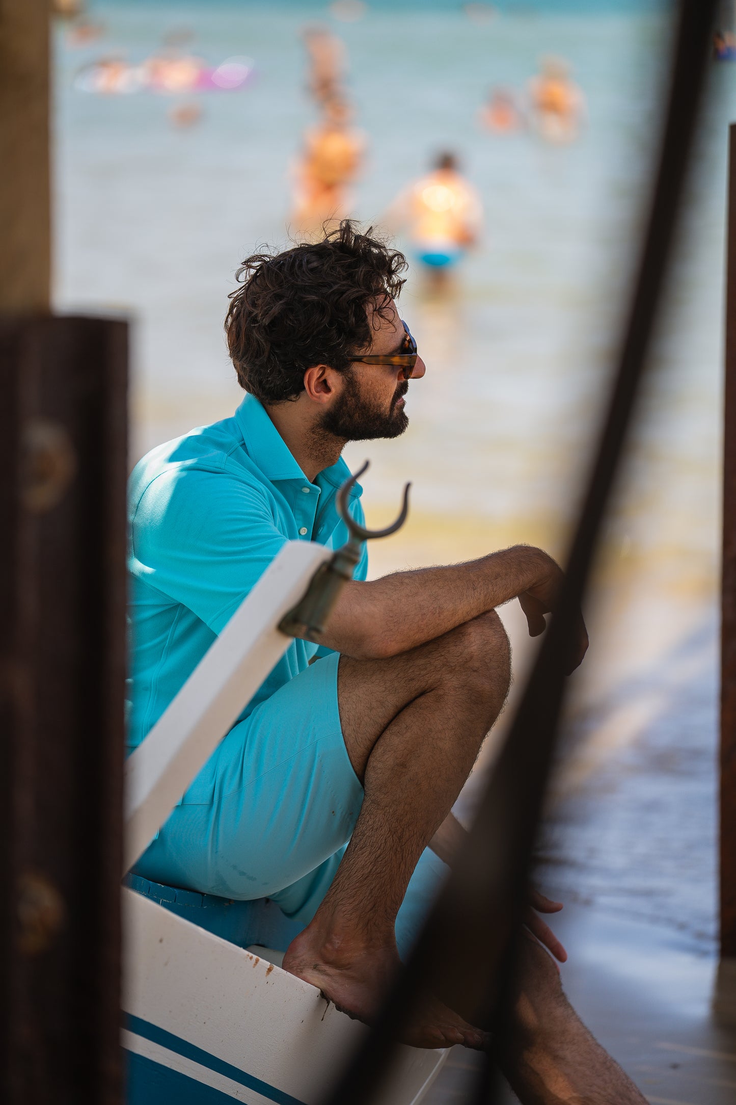 Electric Blue Cotton Twill Shorts