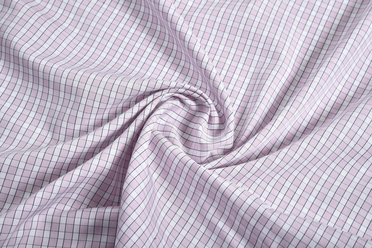 Pale Pink White Checks Shirt - 5