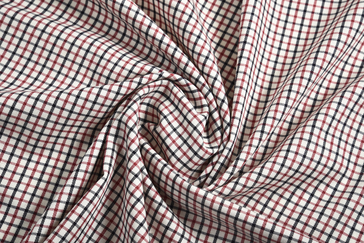 Black Red in Ecru Checks - 5