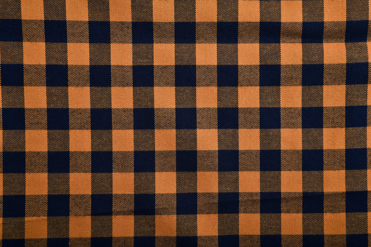 Navy tan Gingham Shirt - 6
