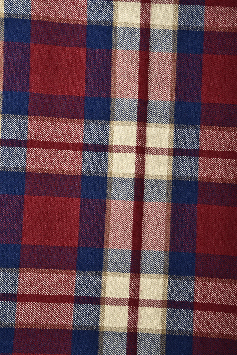 Red Blue Ecru - Tartan
