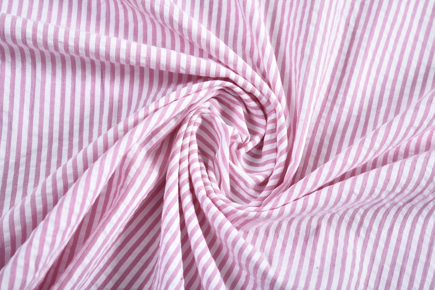 Pink on White Seersucker Candy Stripes