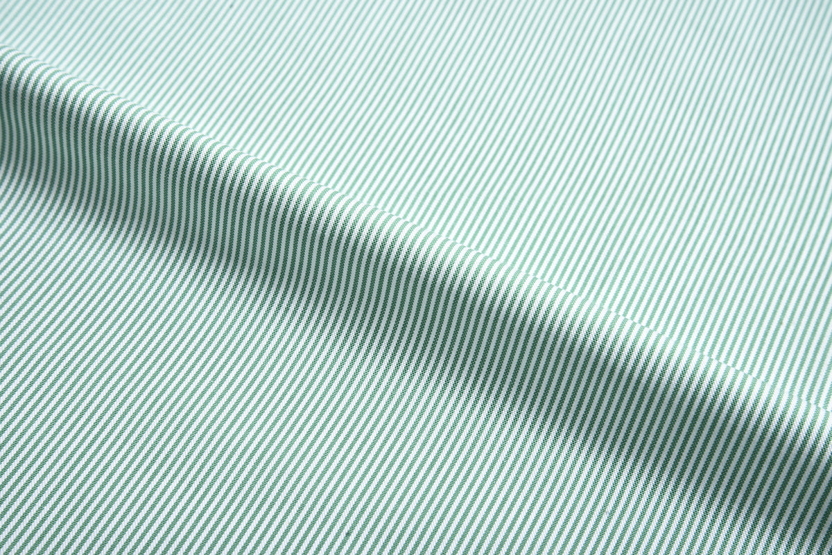 Green Pin Stripes On White - 4