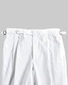 White Cotton Twill Dress Pant