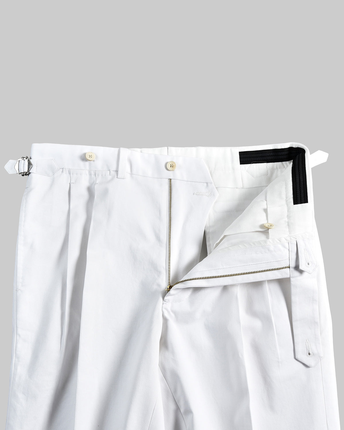 White Cotton Twill Dress Pant - 4