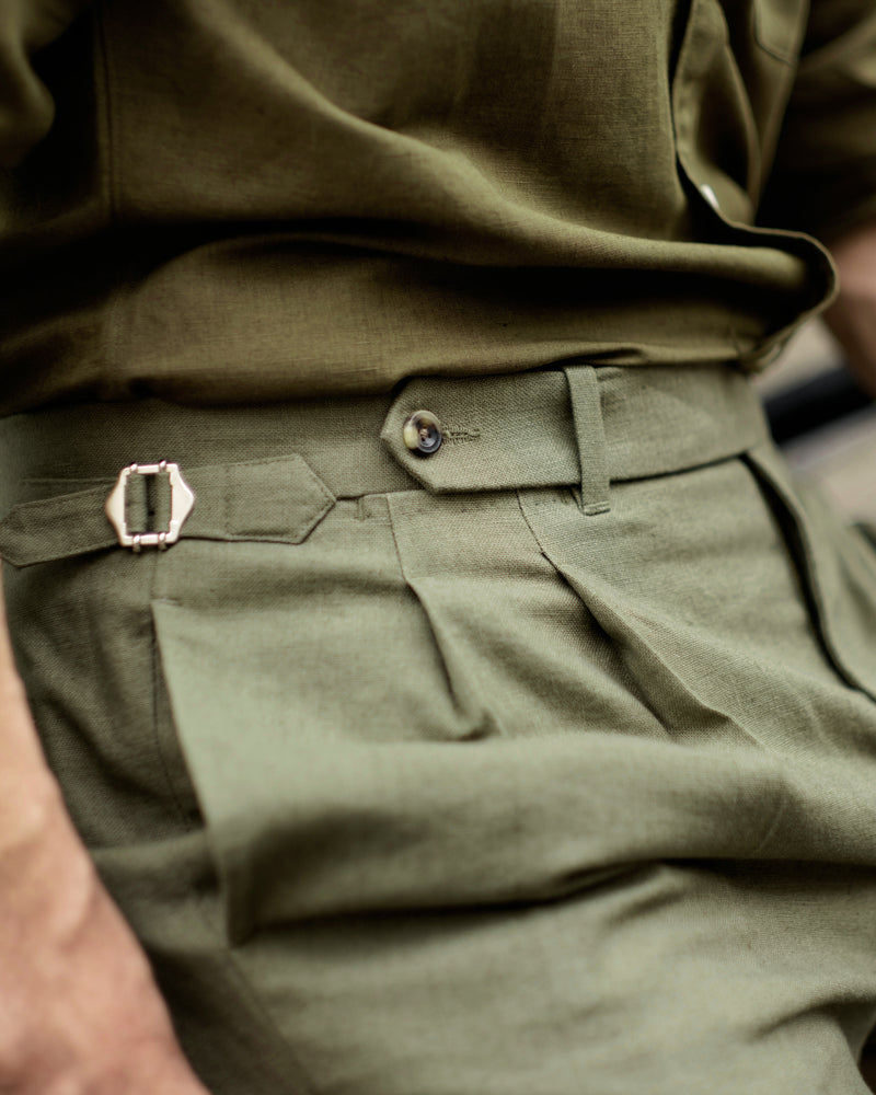 Linen Fresco Olive Green Dress Pant Luxire Custom Clothing Linen Fresco Olive Green Dress Pant Luxire Custom Clothing
