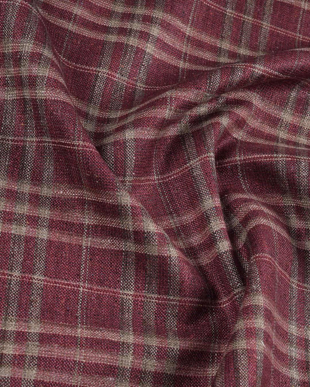 EThomas Maroon Windowpane Checks - 7
