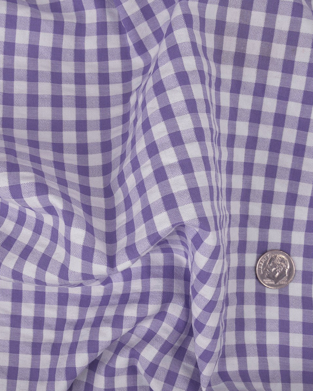 Purple White Gingham Checks Seersucker - 4