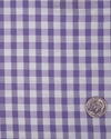 Purple White Gingham Checks Seersucker