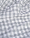 Albini Linen: Grey White Gingham