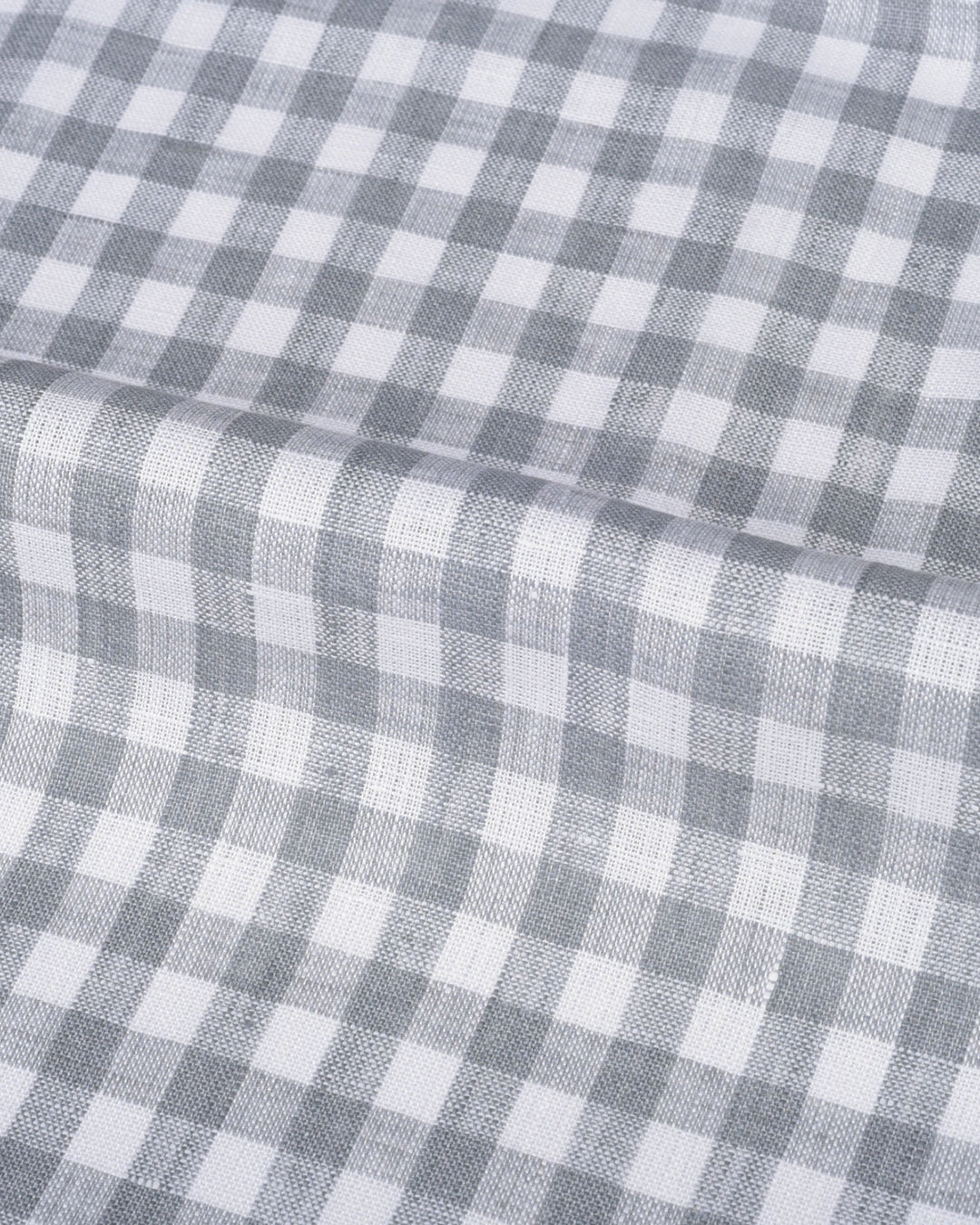 Albini Linen: Grey White Gingham