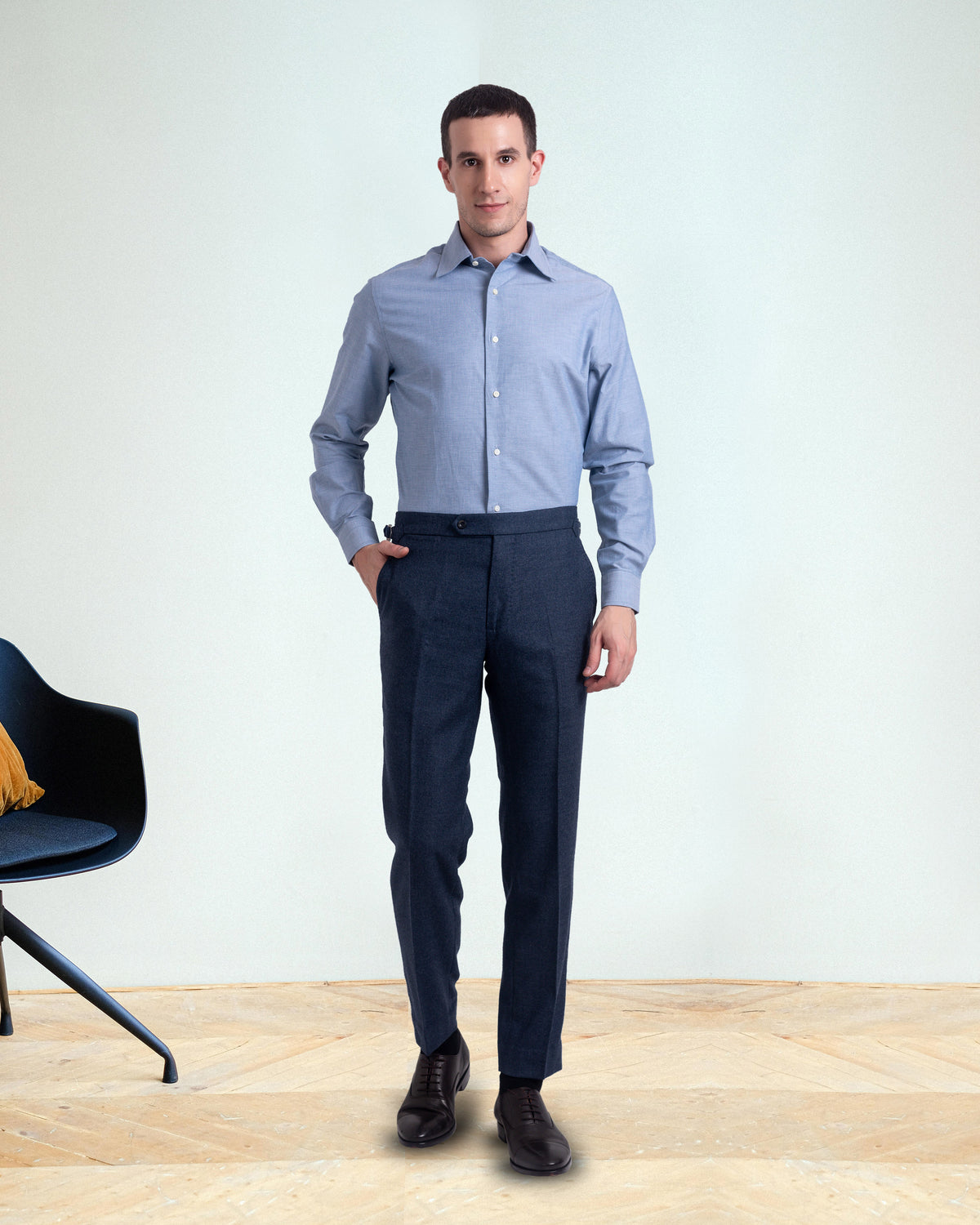 Dugdale Navy Blue Wool Flannel - 2