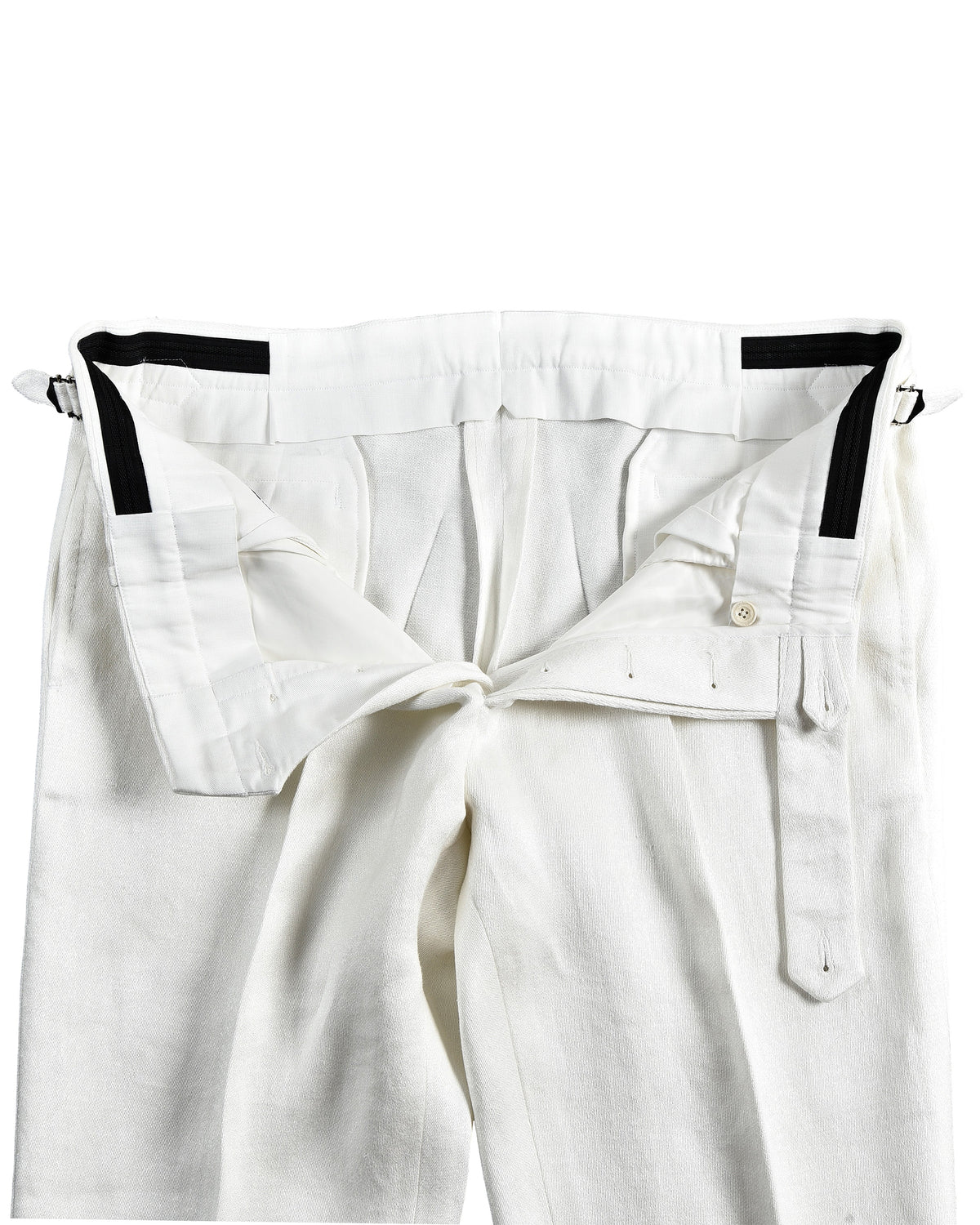 Cream Linen Sateen Pant - 5
