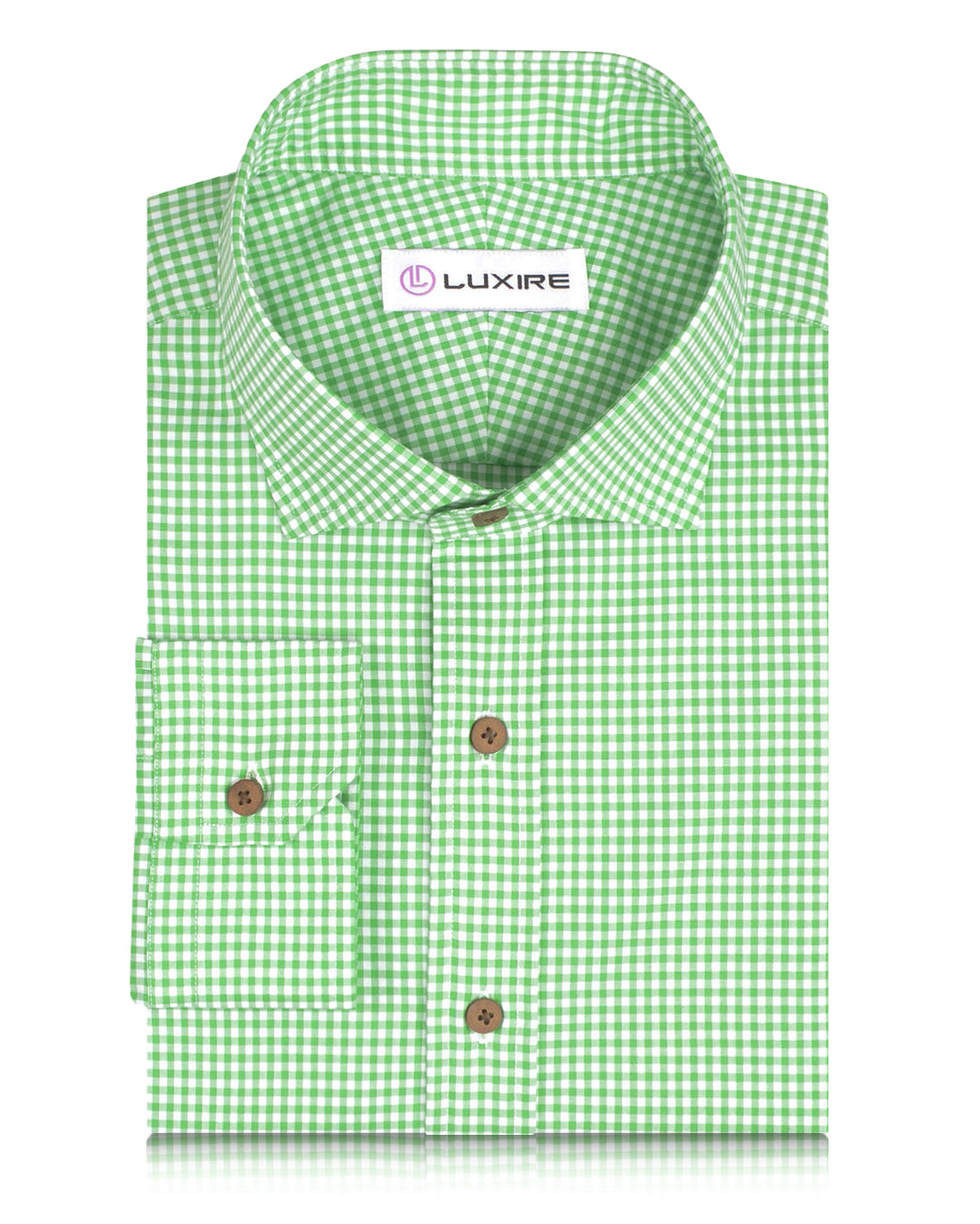 Lincon Green Gingham on White