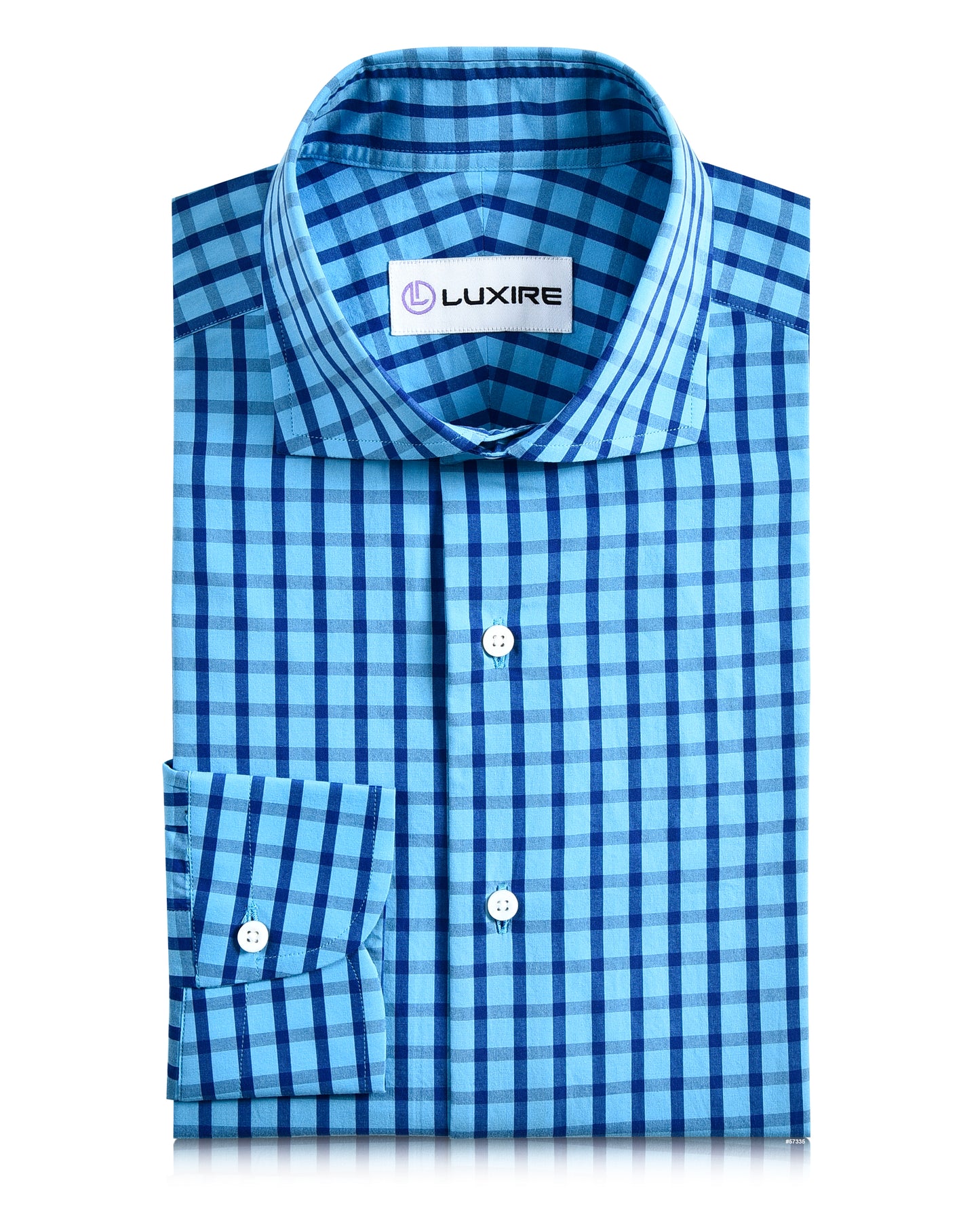 Friday Shirt:Blue Stripes Checks on Pale Blue