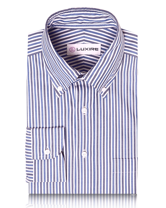 Brembana White Blue Candy Stripes Shirt