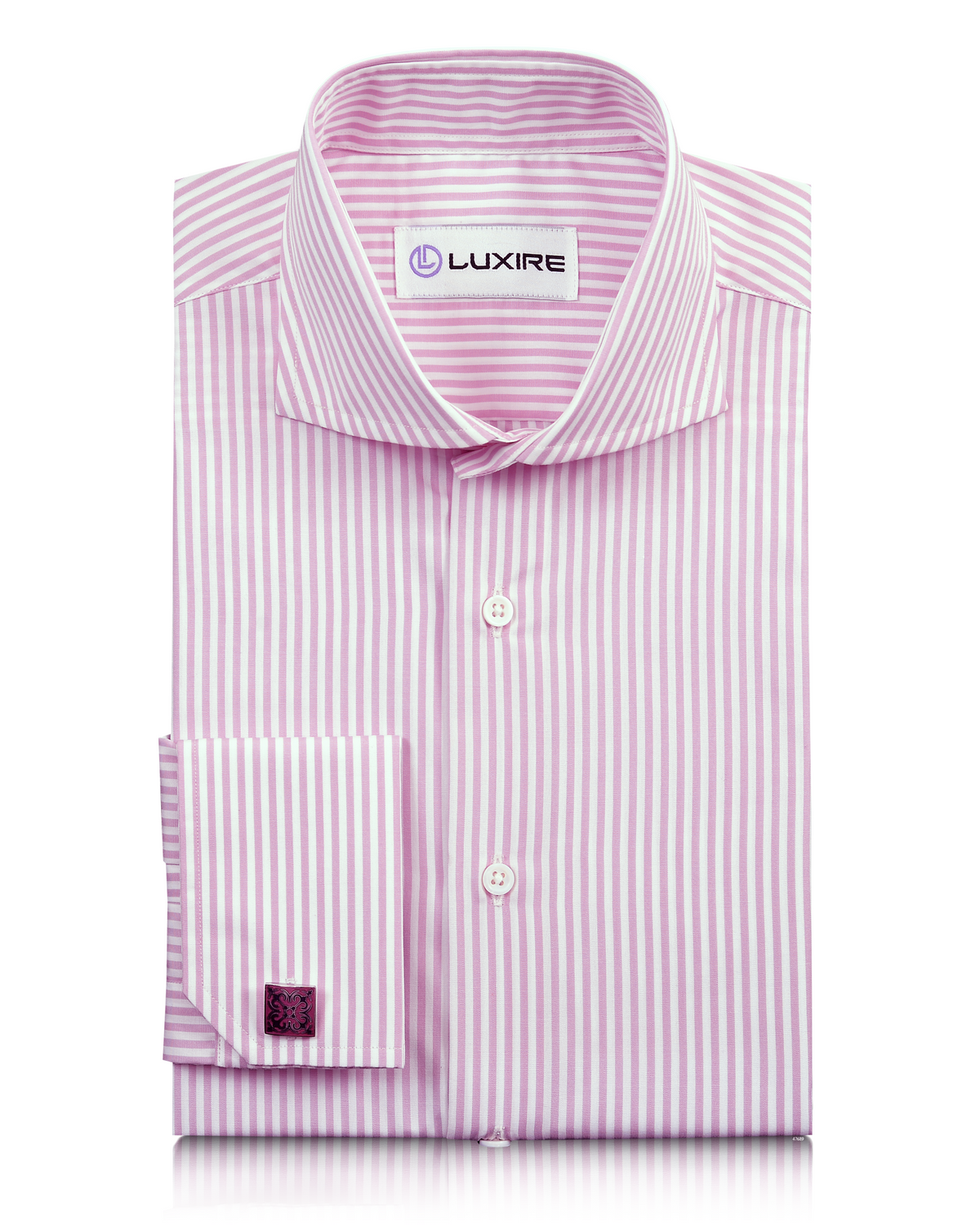 Pink Dress Stripes On White Shirt - 1