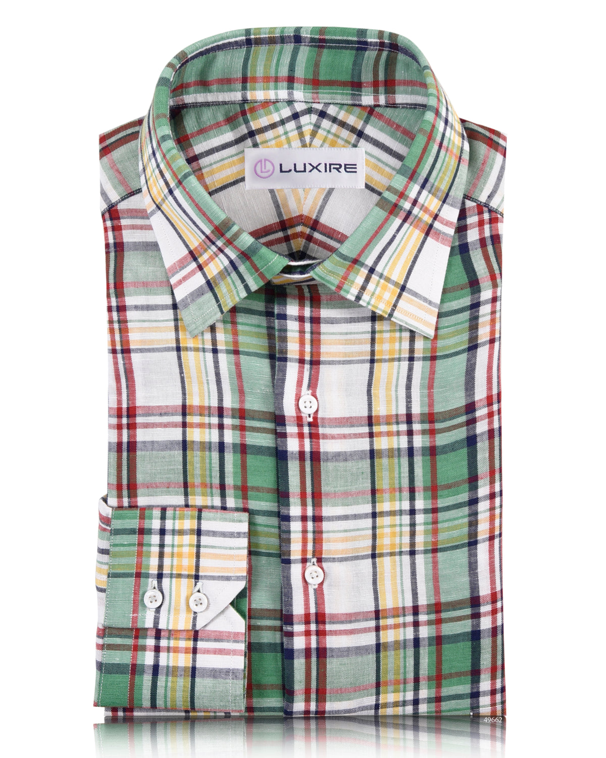 Cotton Linen: Classic Multi-color Madras Checks Shirt - 1