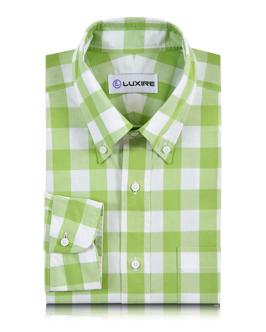 Light Apple Green Windowpane Checks