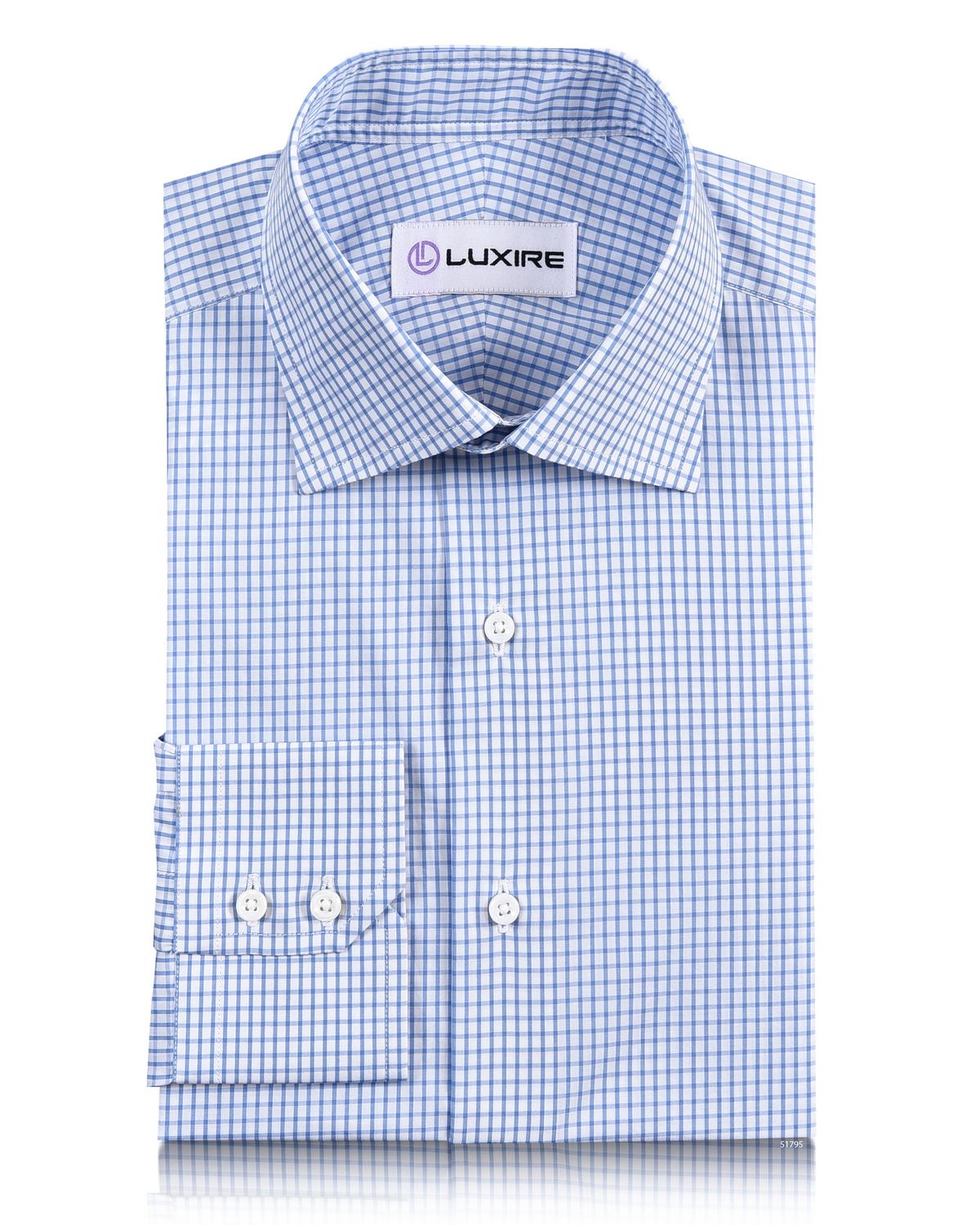 Brembana Light Blue White Graph checks Shirt - 1
