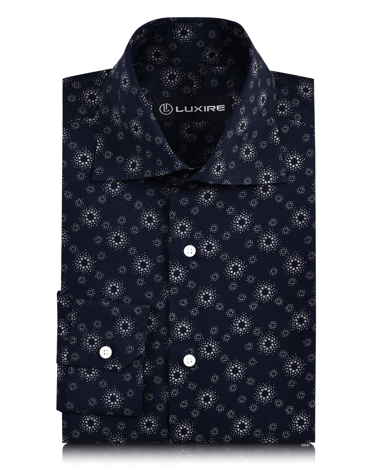 Abstract Florals On Navy Shirt - 1
