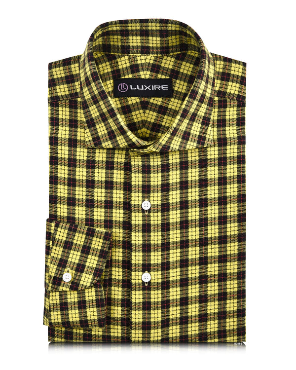 Yellow Black Tattersall Flannel