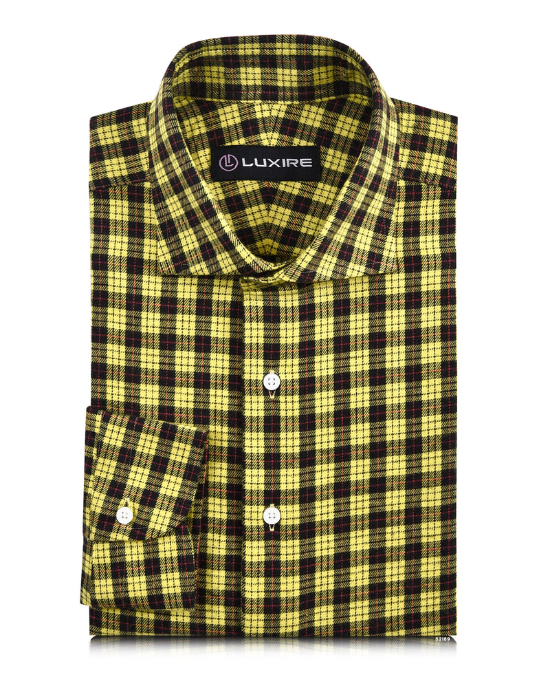 Yellow Black Tattersall Flannel