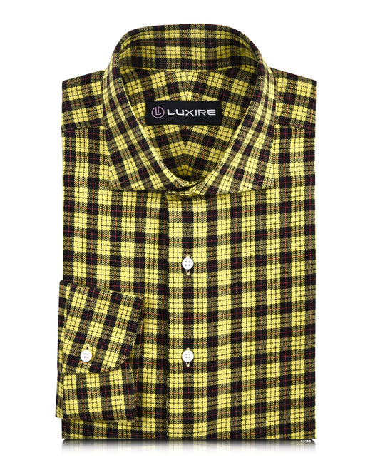 Yellow Black Tattersall Flannel