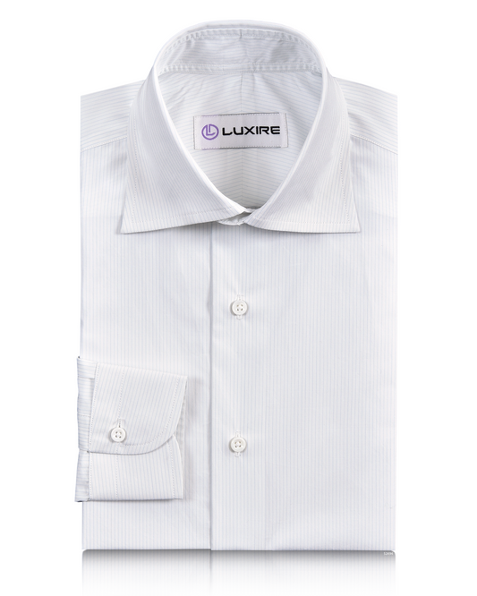 Brembana White Skyblue Pinstripes Shirt