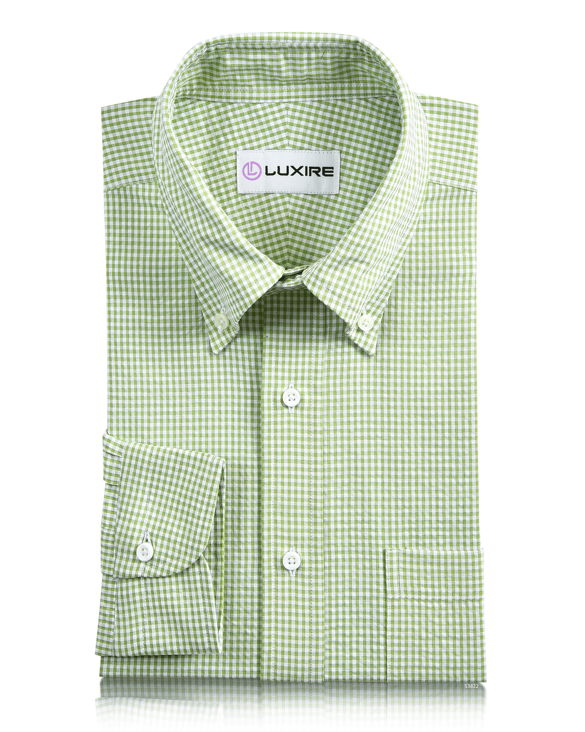 Green Small Gingham Seersucker Shirt - 1