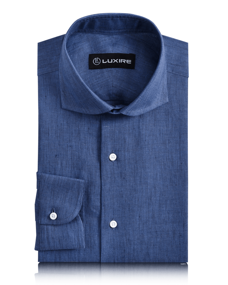 Custom Men's Cornflower Blue Linen Shirt – Luxire Custom Clothing