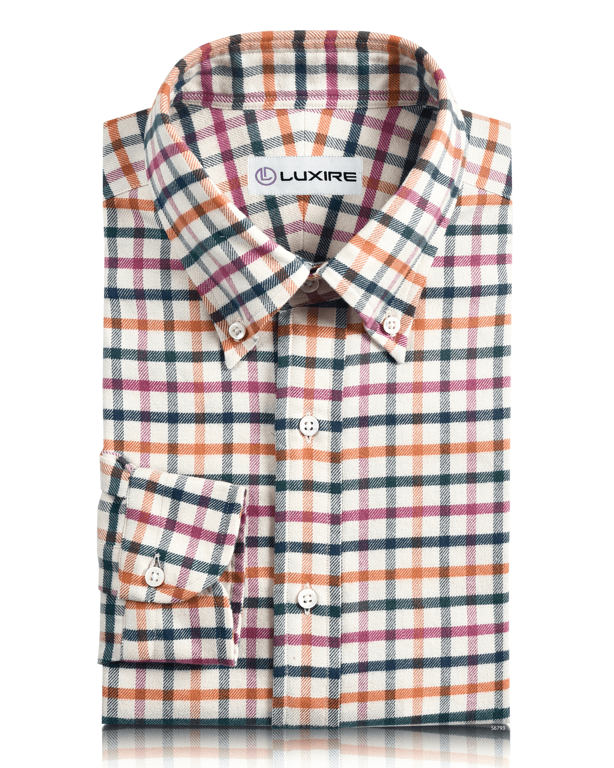 Pink Orange Green Blue Window Pane Checks Flannel Work Shirt - 1