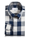 Dark Blue Cream Large Gingham Checks