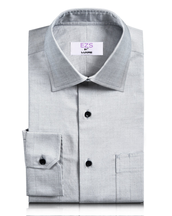 EZS Grey-White End-on-End Shirt