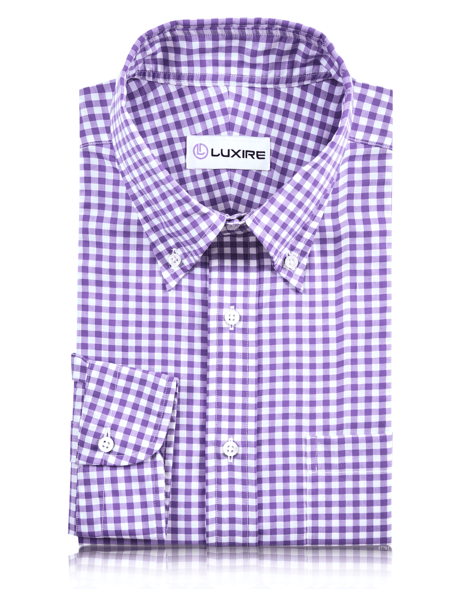 Purple gingham shirt men online