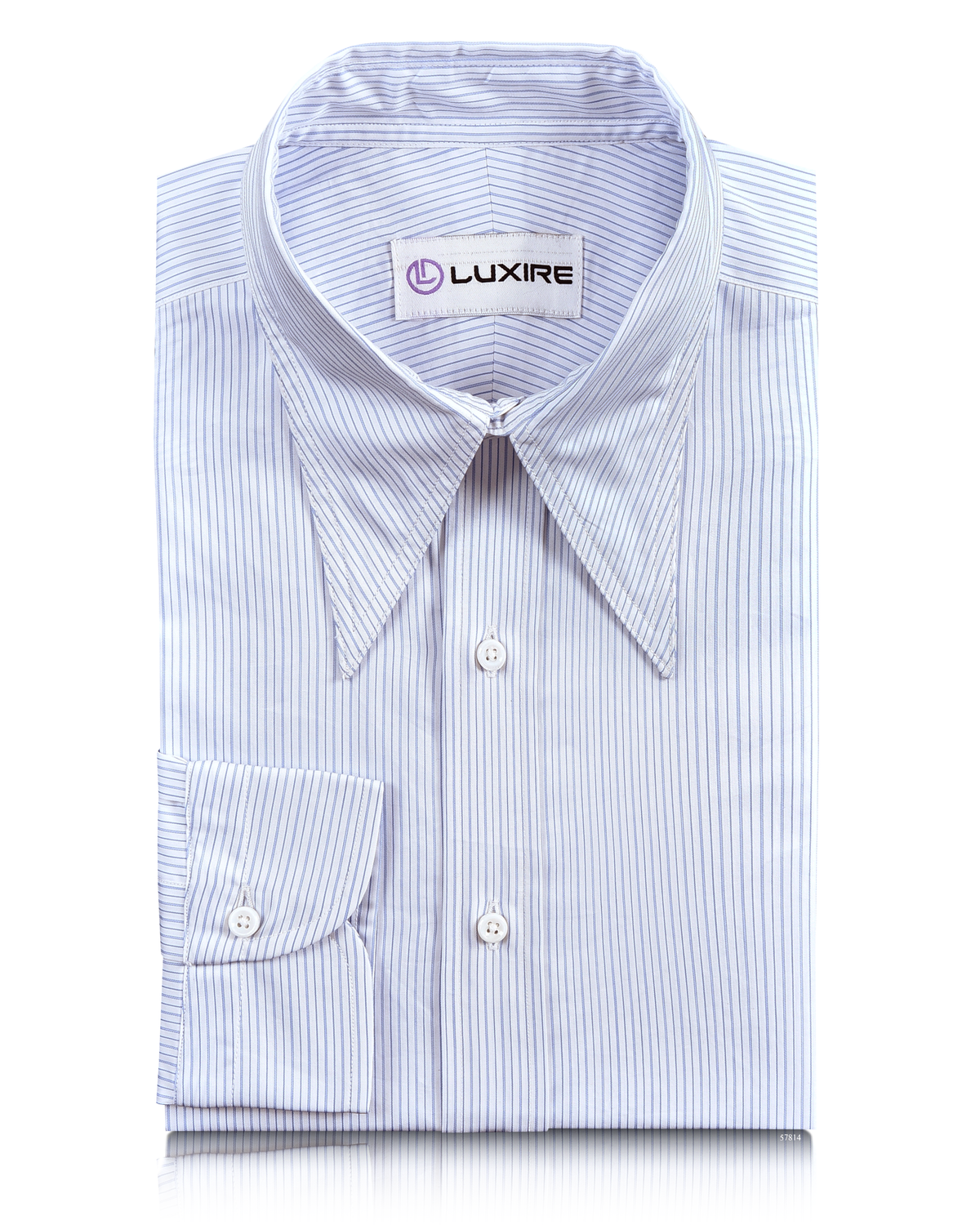 Baby Blue Whtile Pencil Stripes Shirt - 1