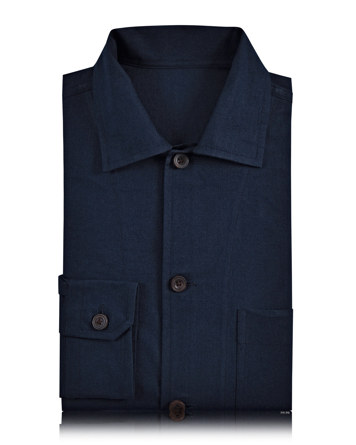 Fresco Cotton Ink Blue Shirt Jacket - 2