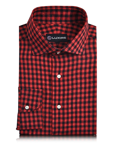 Linen:Red Black Gingham Checks