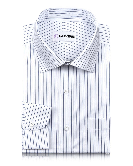 Luxire Presto: Monti Blue Pin Stripes Twill Shirt