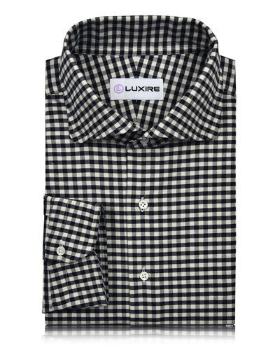 Dark Navy Ecru Gingham Shirt
