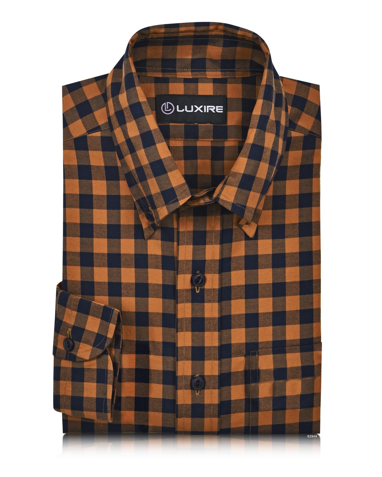 Navy tan Gingham Shirt