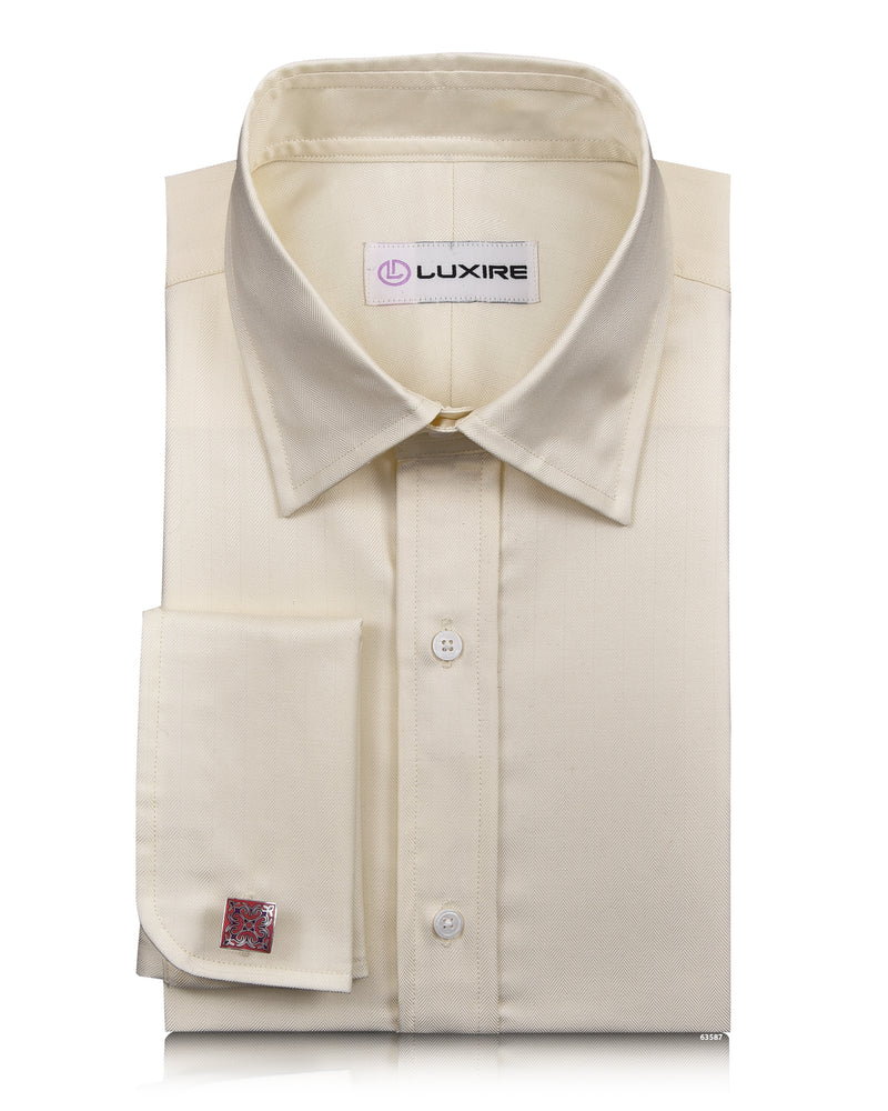 Cream Herringbone Shirt