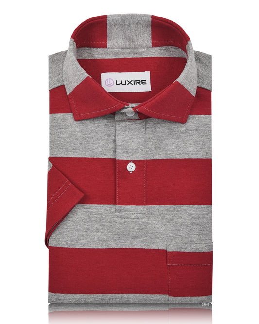 Red Heather Grey Stripes