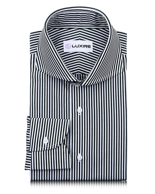 Dark Black Pencil Stripes On White