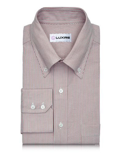 Maroon Dress Stripes Seersucker